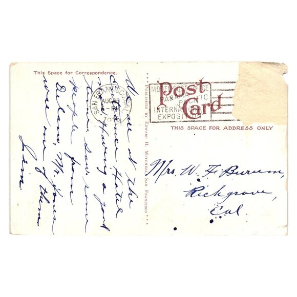 Festival Hall Illuminated Pan Pacific Exposition San Francisco 1915 Postcard - Picture 2 of 2